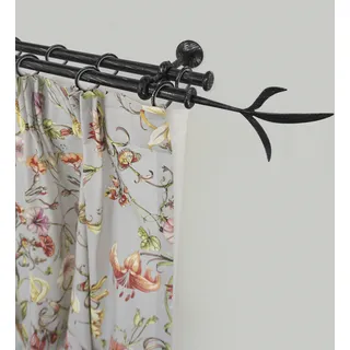 GARESA Gardinenstange »ESPERANCA« schwarz, L:410cm Ø:16mm, Metall, Gardinenstangen, Gardinenstange, rustikale Vorhanggarnitur, verlängerbar, Endknopf Zweig, m. Ringe,