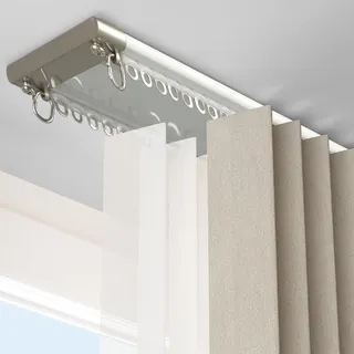 Gardinenschiene 2-Läufig, Vorhangschiene Deckenmontage 200cm Raumteiler Gardinen Schienensystem Aluminium Doppelläufig Vorhang Schiene für Wohnzimmer Schlafzimmer