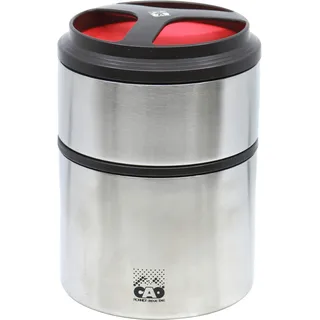 CAO Lunch Box, isoliert, doppelte 1,5 l, für Camping und Wandern, Erwachsene, Unisex, Rot, Höhe 18,2 cm