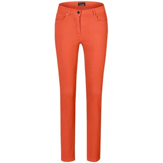 Regular-fit-Jeans GOLDNER "Kurzgröße Lange Freizeithose BELLA mit Formbund", Damen, Gr. 23, K-Gr, rot (hagebutte), Obermaterial: 65% Baumwolle CO. 31% Polyester PES. 4% Elasthan EL., normal, Jeans Regular-fit-Jeans, Ohne