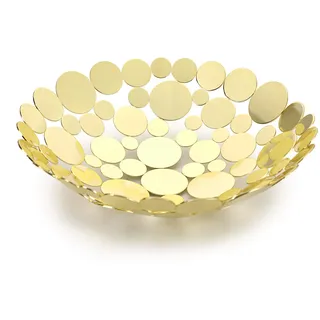 SumnaCon Tischschale aus Metall für Obst - Küche & Esstisch Display Basketball - Gold
