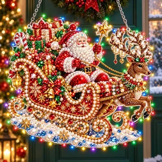 Diamond Painting Weihnachten mit LED,Diamant Painting Weihnachtskranz (01) | Diamond Painting Erwachsene,25cm Weihnachtsgirlande Weihnachtsdeko mit Beleuchtung,DIY Türkranz Anhänger Geschenk