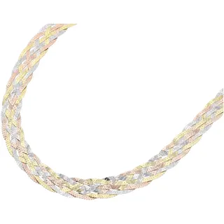 Smart Jewel Collier »Collier Heringbonekette tricolor, Silber 925« Smart Jewel mehrfarbig