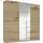 Schwebetürenschrank TOMA 203 x 229 x 62 cm Braun/Grau