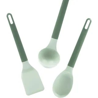 Zanetti, Schöpflöffel-Set, 3 Kochlöffel, Löffel, Pfannenwender, Schöpflöffel, modernes Design, recyceltes Material, für den täglichen Gebrauch
