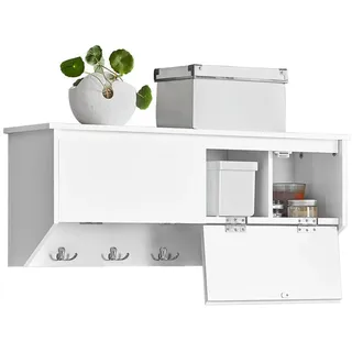 SoBuy Wandgarderobe weiß Holzwerkstoff, 78x30x20 cm, Garderobe, Garderobenleisten & Garderobenhaken