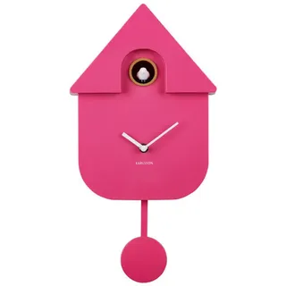 Karlsson Wanduhr Modern Cuckoo, Pink, Kunststoff, 21.5x41x8.5 cm, Dekoration, Uhren, Wanduhren