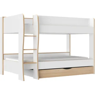 Gami Hochbett ROOMY 90 x 200 cm Eiche weiß