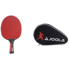 JOOLA 54200 Tischtennisschläger ROSSKOPF Classic ITTF zugelassener Tischtennis-Schläger 2,00 MM Schwamm & 80505 Tischtennisschläger Hülle Pocket Double Tischtennishülle Schwarz/Rot