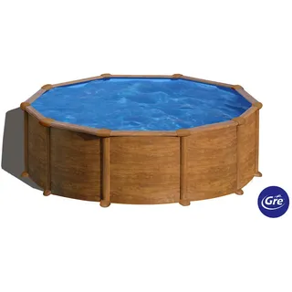 Gre Pool-Set , Braun , Metall , 132 cm , Freizeit & Co, Pools & Wasserspaß, Pools, Stahlwandpools
