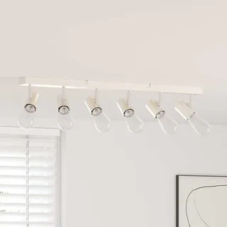 vidaXL Deckenstrahler mit Strahlern Nickel 73 x 6,5 x 11,5 cm Metall - Silber