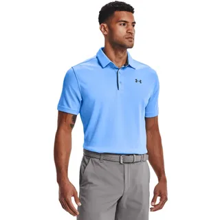 Under Armour Tech Kurzarm-poloshirt - Carolina Blue / Pitch Gay - S