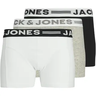 JACK & JONES SENSE TRUNKS 3er Pack Schwarz/Weiß/Grau 152