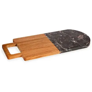 San Ignacio Kinvara 38x18 cm Marble Schneidebrett aus Holz und Marmor in Schwarz, 38 x 18