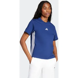 T-Shirt ADIDAS SPORTSWEAR "ESSENTIALS 3-STREIFEN COTTON", Damen, Gr. L, blau (dunkelblau, weiß), Obermaterial: 100% Baumwolle, normal, Rundhals, Shirts T-Shirt