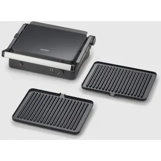 Elektrogrill SEVERIN KG2398, 30x22cm Grillfläche, Abnehmbare Platten, Keramikbeschichtung, 1800W