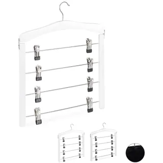 Relaxdays Rockbügel Holz Weiß 3 St.