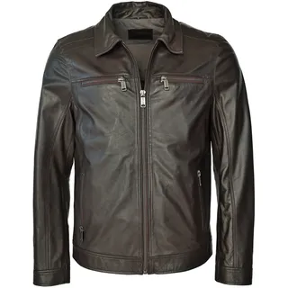 Lederjacke MUSTANG "Lederjacke 31021630", Herren, Gr. 3XL, braun (schwarz braun), Obermaterial: 100% Lammleder LEL. Futter: 100% Baumwolle CO., Jacken Lederjacke