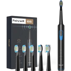 Fairywill, Elektrische Zahnbürste, Sonic toothbrush with head set FW-E6 (Black)