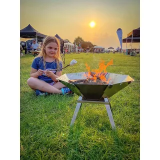 Octagon Feuerschale - Schnell zusammengebaut - Perfekt für mobile Nutzung - Aus hitzebeständigem Edelstahl - Hergestellt in Deutschland