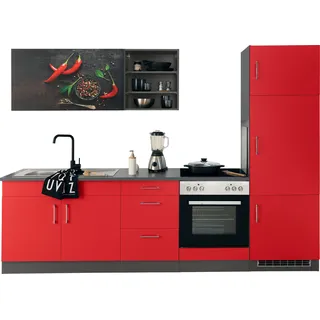 kochstation Küchenzeile KS-Paris 270 cm rot