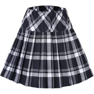 Urbancoco Damen Schulmädchen-Stil Faltenrock Elastische Hohe Taille Minirock