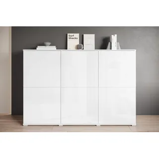 INOSIGN Highboard »Kenia, moderne grifflose Hochkommode mit 6 Türen, Breite 180 cm« 1 Stk. tlg. Push-to-Open-Fronten, höhenverstellbaren Einlegeböden, weiß