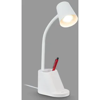 Briloner Schreibtischlampe schwenkbar, Stiftehalter, Weiß