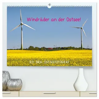 Windräder an der Ostsee! (hochwertiger Premium Wandkalender 2026 DIN A2 quer), Kunstdruck in Hochglanz: Die Windräder und Windparkanlagen geben zu ... wunderschöne Fotomotive ab. (CALVENDO Natur)