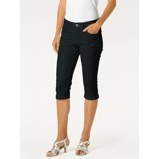 3/4-Hose HEINE, Damen, Gr. 44, Normalgrößen, schwarz, 98% Baumwolle, 2% Elasthan, unifarben, knielang, Hosen 3/4-Hose