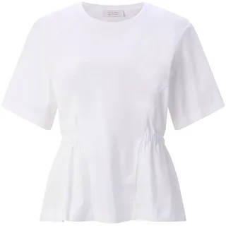 T-Shirt RICHROYAL, Damen, Gr. L, weiß, Single Jersey, Obermaterial: 100% Baumwolle, unifarben, figurumspielend hüftbedeckend, Rundhals, Shirts T-Shirt, mit elastischen Raffungen an den Seiten