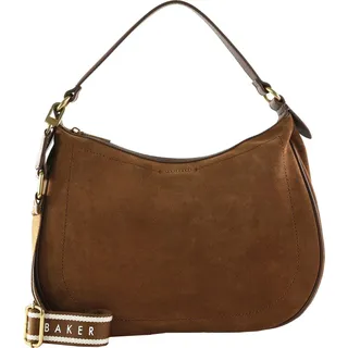 Ted Baker Leder Schultertasche Umhängetasche Samiyra Webbing Suede Hobo Bag Brown hellbraun - Hellbraun