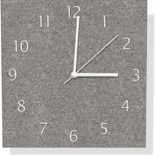 Wallario Design Wanduhr Muster grauer Marmor Optik -Granit - marmoriert aus Aluverbund, Größe 30 x 30 cm - Braun