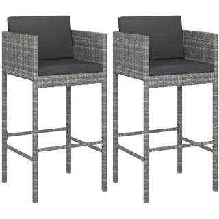 vidaXL Gartenstuhl 51,5 x 51,5 x 23,1 cm grau 2 St.