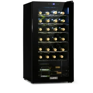Klarstein Shiraz 28 Uno Weinkühlschrank 74l 28Fl Touch-Bedienfeld 5-18°C Schwarz