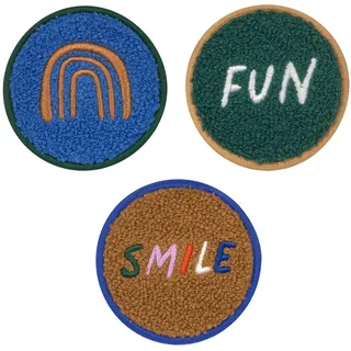 Lässig Anhänger und Patches Set (3 Stk.) mit Druckknopf/School Patches Set Smile/Fun