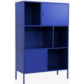 sweeek - Sideboard, industrielles Aufbewahrungsmöbel aus Stahl mit 6 Stauräumen - Blau - Blau