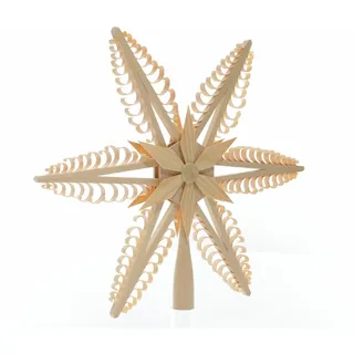 Baumschmuck Christbaumspitze Mitte Mit Holzstern(Beidseitig) 31x31x4cm NEU Holz