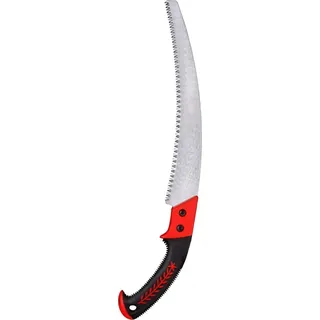 MEISTER TurboCut-Astsäge 320mm - Schwarz / Rot / Chrom - Gehärtete 3-fach geschliffene Spezialzahnung - Hohlschliff-Sägeblatt - Kein Festklemmen - Handsäge / Holzsäge / Astschere / FLOR74670