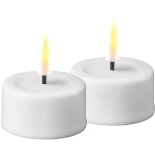 Deluxe Homeart Set LED-Teelichter ohne Flamme für den Innenbereich, mit Real FlameTM-Technologie, batteriebetriebene Kerze (weiß)
