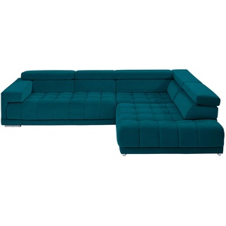 Beldomo Speed Ecksofa , Petrol , Textil , L-Form , 326x222 cm , Typenauswahl, Stoffauswahl, seitenverkehrt erhältlich, Hocker erhältlich, Rücken echt , Wohnzimmer, Sofas & Couches, Wohnlandschaften, Ecksofas