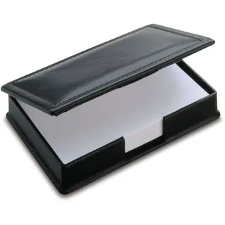 Läufer 34156 Monza Zettelkasten, strapazierfähiger Lederfaserstoff, schwarz, Handgefertigt aus Lederfaserstoff in Deutschland, Zettelbox aus Lederfaserstoff