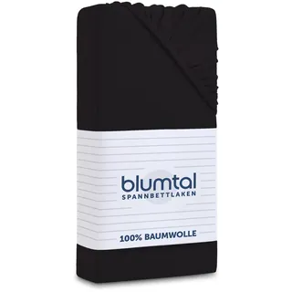 Blumtal Spannbettlaken 100/200/30 cm Schwarz , Textil , Uni , 100x200 cm , Oeko-Tex® Standard 100 , Heimtextilien, Bettwäsche & Leintücher, Leintücher, Bettlaken