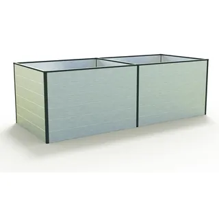 GFP Aluminium Hochbeet KINGSIZE DANIELA - 235 x 99 x 77 cm - Alu natur, Stecksystem, langlebig - Silber