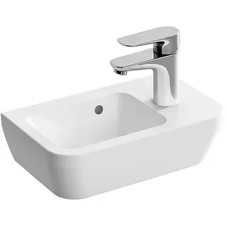 Handwaschbecken VitrA Integra, mit Hahnloch 370 x 220 mm, Hahnloch rechts, mit Überlauf, weiß - 7091L003-0029