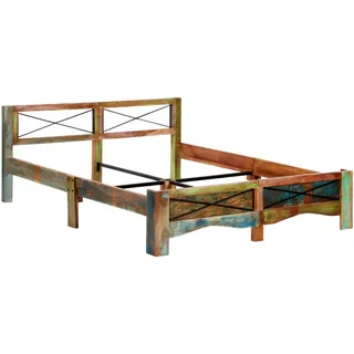 vidaXL Massivholzbett Altholz 160x200 cm