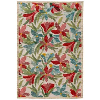 benuta Nest Outdoor-Teppich Noelia 140/200 cm , Multicolor , Kunststoff , Floral , Rechteckig , 140x200 cm , Oeko-Tex® Standard 100 , für Fußbodenheizung geeignet, in verschiedenen Größen erhältlich, pflegeleicht , Teppiche und Böden, Teppiche, Outdoorteppiche