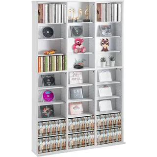 VEVOR Medienaufbewahrungsschrank, 9-lagiges DVD-Regal für bis zu 756 CDs, verstellbare CD-Regale mit 27 Fächern, schützt und organisiert Musik-, Film-, Videospiel- oder Erinnerungssammlungen, weiß