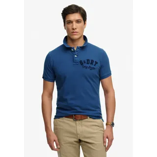 Superdry Poloshirt "VINTAGE ATHLETIC POLO" mit Polokragen und Knopfleiste, aus Baumwolle, Relaxed Fit, bay blau