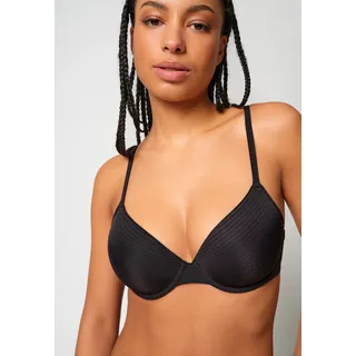 Schalen-BH SKINY "Timelessentials", Damen, Gr. 90, Cup C, anthraschwarz stripes, Obermaterial: 80% Polyamid, 20% Elasthan. Cups: 100% Polyester, gestreift, normal, BHs Schalen-BH, mit Bügel, weich, gepolstert, bequem, elastisch